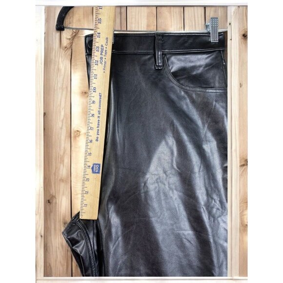 Abercrombie & Fitch The Ankle Straight Ultra High Rise Faux Leather Pants 36-22w - Picture 13 of 15